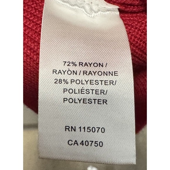 Nina Leonard Sweater Sheath Dress Size Large Red Balloon Sleeves - Picture 10 of 11